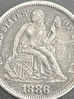 1886 Seated Liberty Dime Love Token Engraved   b1 