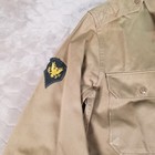 Vtg 50s Us Army Military Khaki Long Sleeve Patched Uniform Shirt Sz M l See Pics