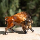 Northern Rose Bison - Bison Standing Animal - Miniature Porcelain Figurine