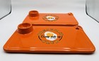 Set Of 2 Waechtersbach Germany Orange Breakfast Club Soft Boiled Egg Plate