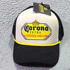 Corona Beer Baseball Cap Hat Mens Trucker One Size White Black Mesh Back Nwt