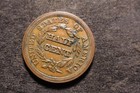 1853 Au Bu Glossy Coronet Braided Hair Half Cent Nhx