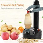 Black Electric Potato Peeler - Automatic Apple Peelers Rotating Peeling Tool Fo