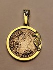 1780 Spanish Mexico City 1 2 Reales In 14k Bezel W  Diamond