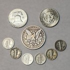 2 60 Face Value 90  Junk Us Silver Mixed Lot O Morgan Dollar Halves Dimes P-3he4