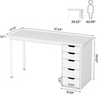 Modern Computer Desk With 5 Drawers  47  Simple Laptop Desk Study Writing Table