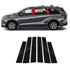 6pcs Black Car Window Center Pillar Stickers For Toyota Sienna 2022-2024 