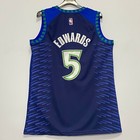 Anthony Edwards  5 Basketball Blue Jersey Embroidered Adult Men s S-2xl