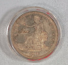 1877-s Us Trade Dollar - High Grade -  love Token  In Capsule