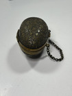 Antique Egg Shape Floral Thimble Case