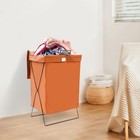 Brown   Black Laundry Hamper X-frame Laundry Basket  Dirty Clothes Basket W lid