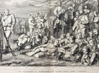 Rare Antique Original Vtg 1876 Volunteers Wimbledon Graphic Engraving Art Print