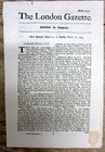 1745 London Gazette England Newspaper W Red Halfpenny Tax Stamp - 280 Years Old