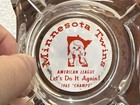 Rare Minnesota Twins 1965 Al Champions Lets Do It Again  Glass Ashtray  Look 