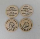 67pc Lot Vintage Wooden Nickel Advertising Tokens Souvenirs Coupons  a284