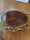 Mint Pristine Large Vintage Ormolu   Thick Beveled Glass Jewelry Casket 19th C