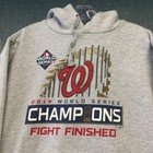 Fanatics 2019 World Series Champions Washington Nationals Men Hoodie Size M Gray