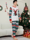 Christmas Family Matching Pajamas Deer Snowflake Print Loungewear Set