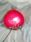 Vtg Christmas Wreath Red Cellophane With Red Lighted Candle W  Box Working 