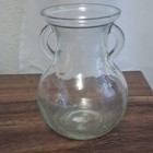 Clear Glass Flower Vase With Side Handles  Decorative Freestanding