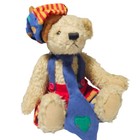 Dan Dee Teddy Bear 10 Inch Plush Jointed Arms Tie Hat Overalls Stuffed Animal