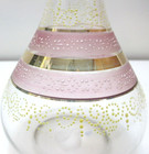 Antique Victorian Glass Decanter Hand Blown Beaded Enamel 8 3 4  Tall