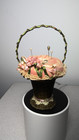 Vintage Victorian Style  fine  Wire Basket Pin Cushion-sewing 6 5 x 4 