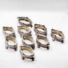 9 Antique Art Noveau 800 Silver   6 Crystal Salt Cellars Alb Hallmarked Chic