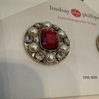 Pair Of Lindsay Phillips Interchangeable Snaps Red Pearl Jeweled Lucy Shoe New