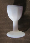 Vintage Glass Eye Bath Wash Cup gray Purple Lavender W paneled Sides