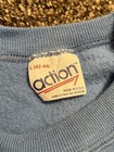 Vintage 1980s Action Raglan Crewneck Sweatshirt L  42-44  Usa Made Embroidery