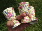 3 Royal Winton Grimwades  summertime  Gold Rim Chintz Double Egg Cups England