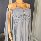 Women s Gray Halloween Medieval Queen Cosplay Costume Dress Size L New