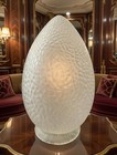 Antique Art Deco Lamp Shade Acorn Geometric Satin Glass Cone Austrian Globe 1930
