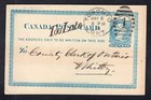 Canada Toronto 1881 Duplex On Postcard To Whitby  Too Late