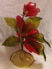 Vintage Mid Century Modern Kitchy Red Acrylic Lucite Flowers Decor Set 