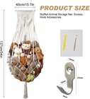 Stuffed Animal Hammock Wall Hanging Net Storage Plush Toy Holder Macrame Organiz
