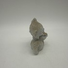 Spaghetti Sugar Texture White Cat Kitten Figurine Gold Bow Kitschy Vintage Japan