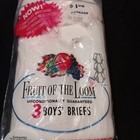One Pack Three Pair Boys Vintage 70s Fruit Of The Loom White Briefs Underwear   