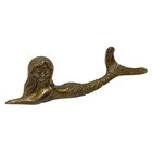Antiqued Brass Mermaid Paperweight  Nautical Tabletop Decor