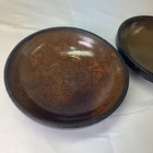 Pair Of Antique Early 1800 s Glazed Redware Pottery Dishes Eastern Pa 