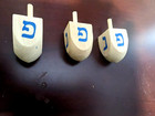 3 Wooden Dreidels From Israel   peh  Instead Of  shin 