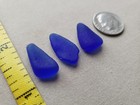 Genuine Beach Sea Glass Surf Tumbled Cobalt Blue Frosted Ocean Drops Small V01