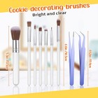 Sinmoe 10 Pieces Cake Candy Decorating Brushes Tools Cookie M  Macaron Color 