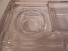 Art Deco Pressed Heavy Glass Antique Clear  Double  Inkwell  Pen Rest