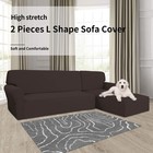 Easy-going Stretch Sofa Slipcover 2 Pieces L-shaped Sofa Cover Sectional Couch