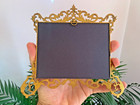 Art Nouveau French Brass Diptych Photo Frame Ornate Rococo Filigree Wall Hanging