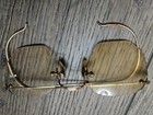 Vintage Eye Glasses Rimless 1 10 12k Gold Filled   1940   s Tinted Hexagon W Case 
