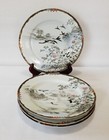 Japanese Meiji Era Plates 7 1 4 Inch Kutani Ware Antique Early Birds Nature 4pcs