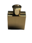Vintage Miniature Empty Square Glass Perfume Bottle W  Gold Tone Casing